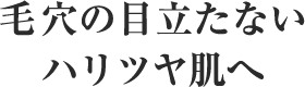 毛穴の目立たないハリツヤ肌へ